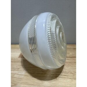 Vintage 8" Round Bell White Milk Glass Ceiling Light Shade Globe 4" Fitter MCM